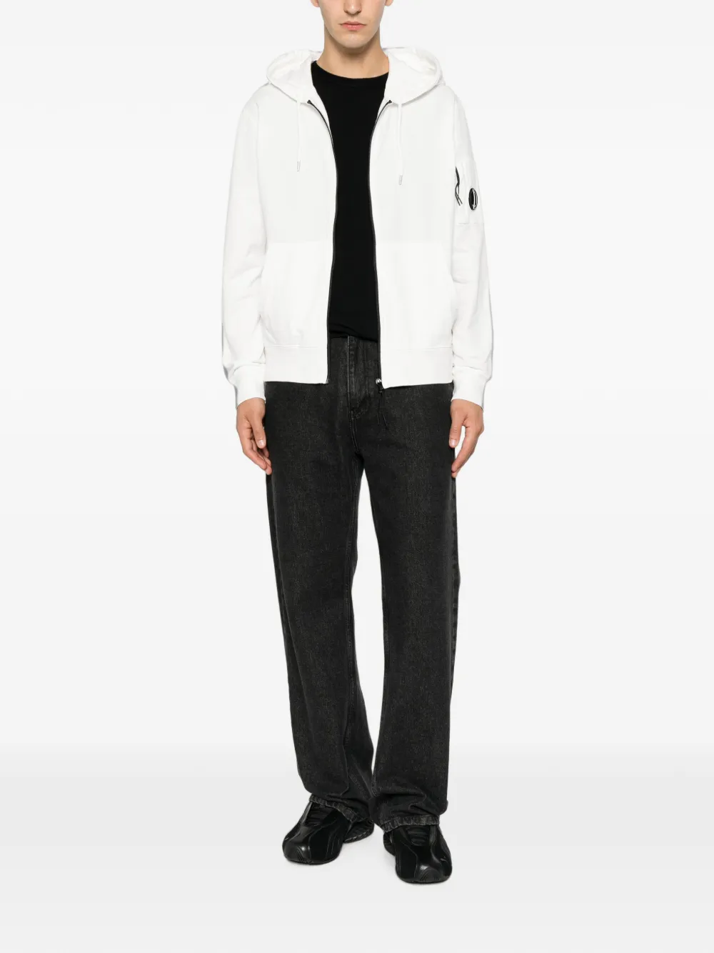 C.P. Company Hoodie met rits Wit