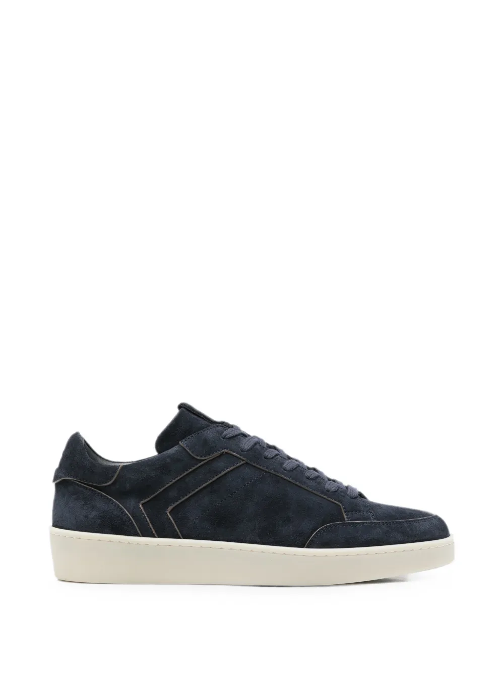 Canali panelled lace-up suede sneakers - Blu