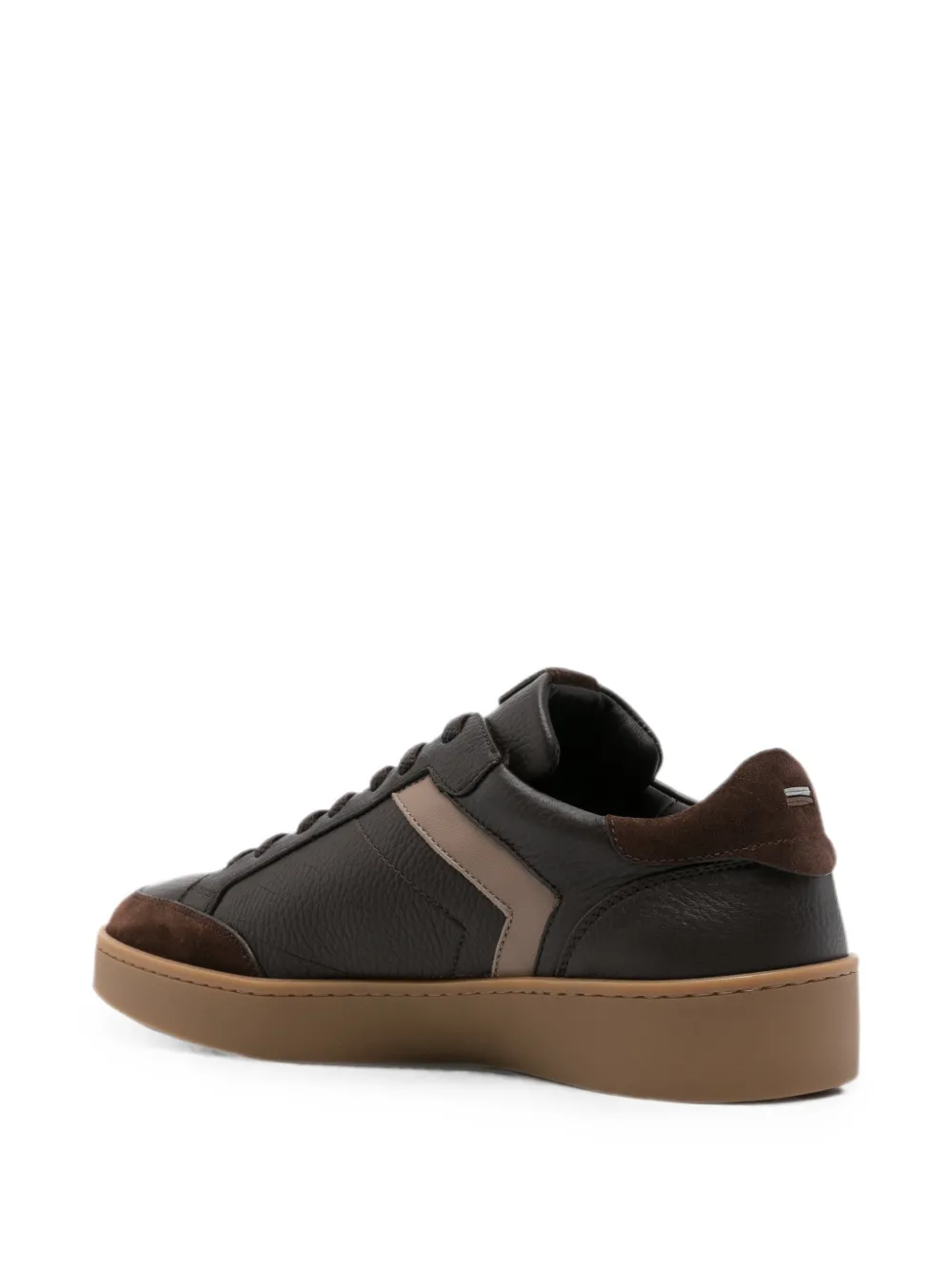 Canali Nuvola leren sneakers met vlakken Bruin