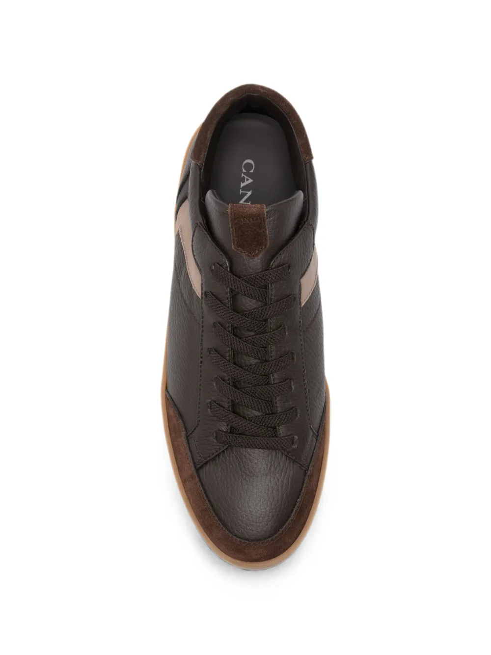 Canali Nuvola leren sneakers met vlakken Bruin