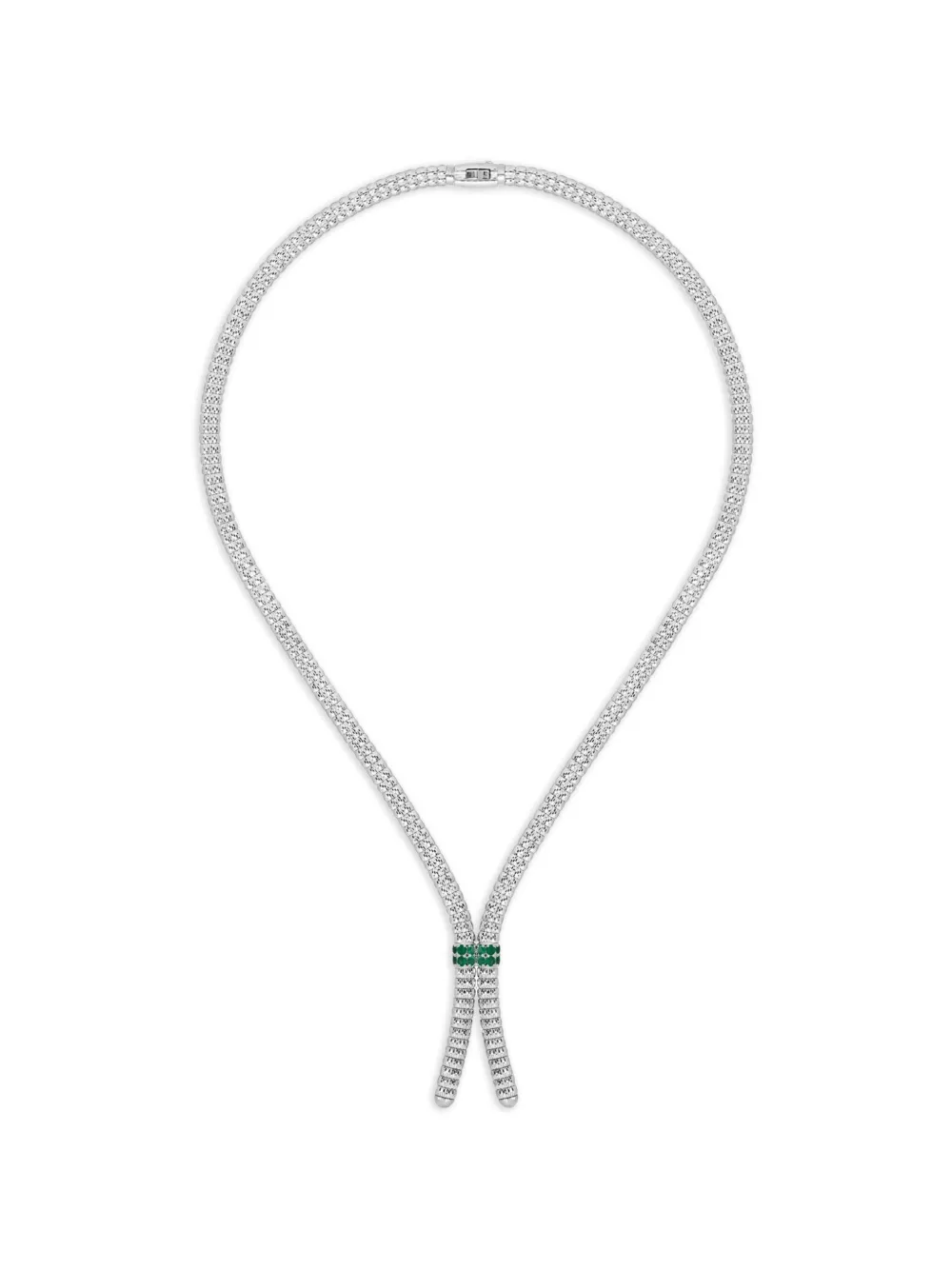 Officina Bernardi Collana Enigma S con diamanti e smeraldo - Argento