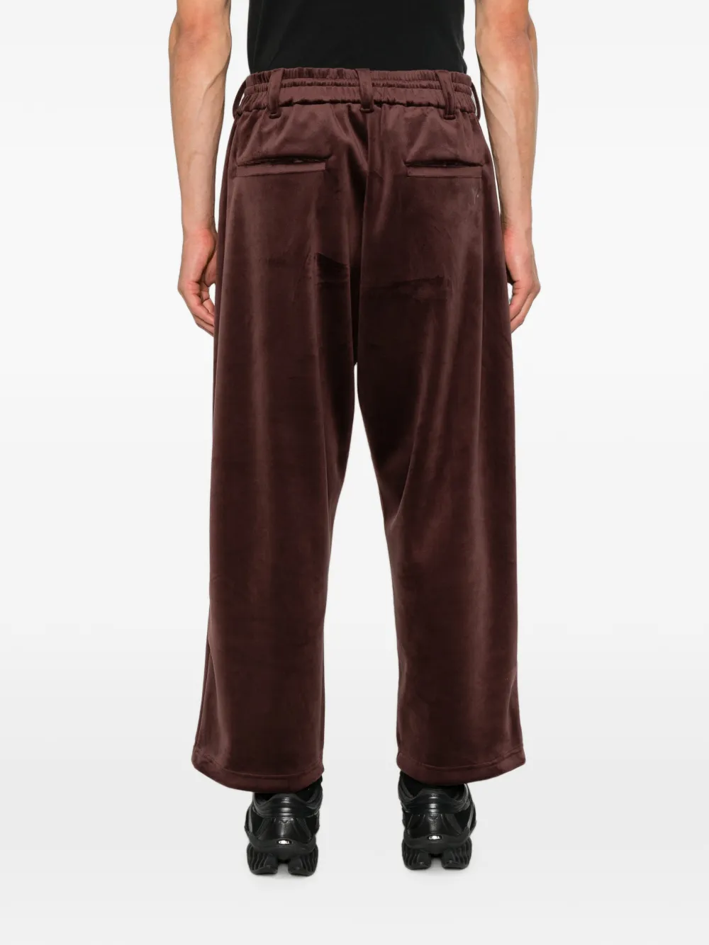 Y-3 Fluwelen trainingsbroek met trekkoord Rood