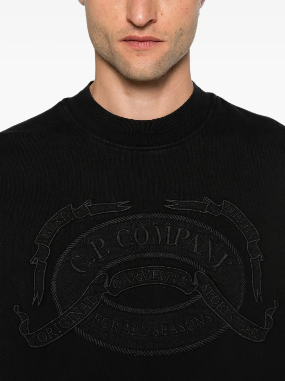 C.P. Company Sweater met geborduurd logo Zwart