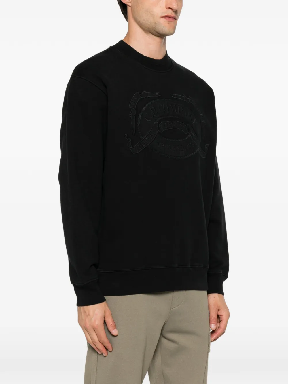 C.P. Company Sweater met geborduurd logo Zwart