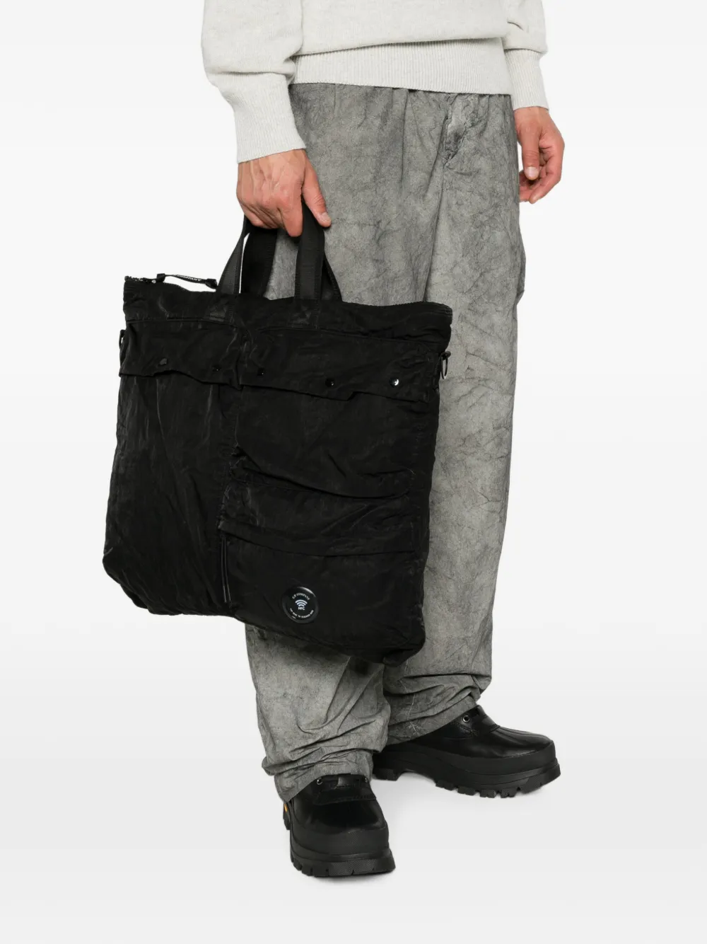 C.P. Company Shopper met meerdere zakken en logo-patch Zwart