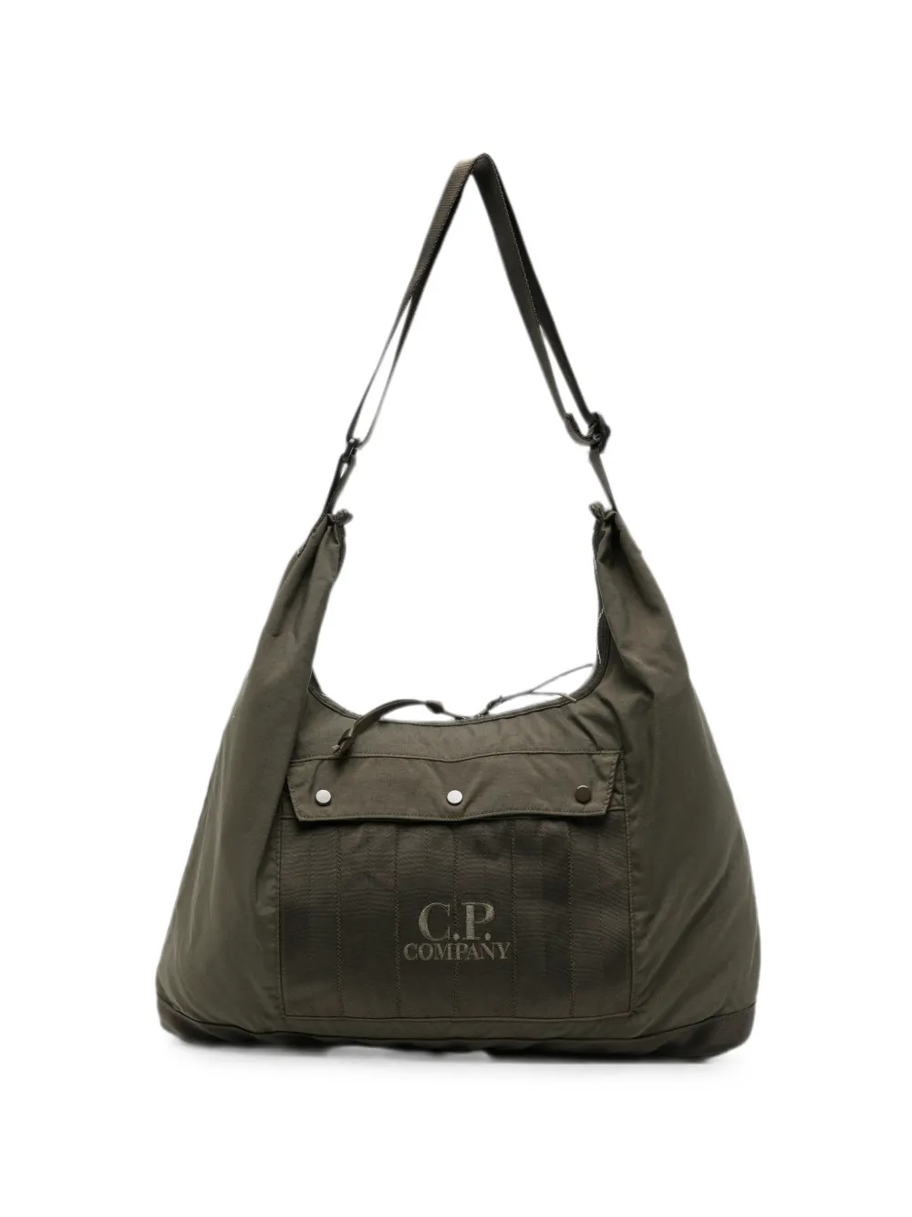 C.P. Company logo-embroidered panelled tote bag - Verde