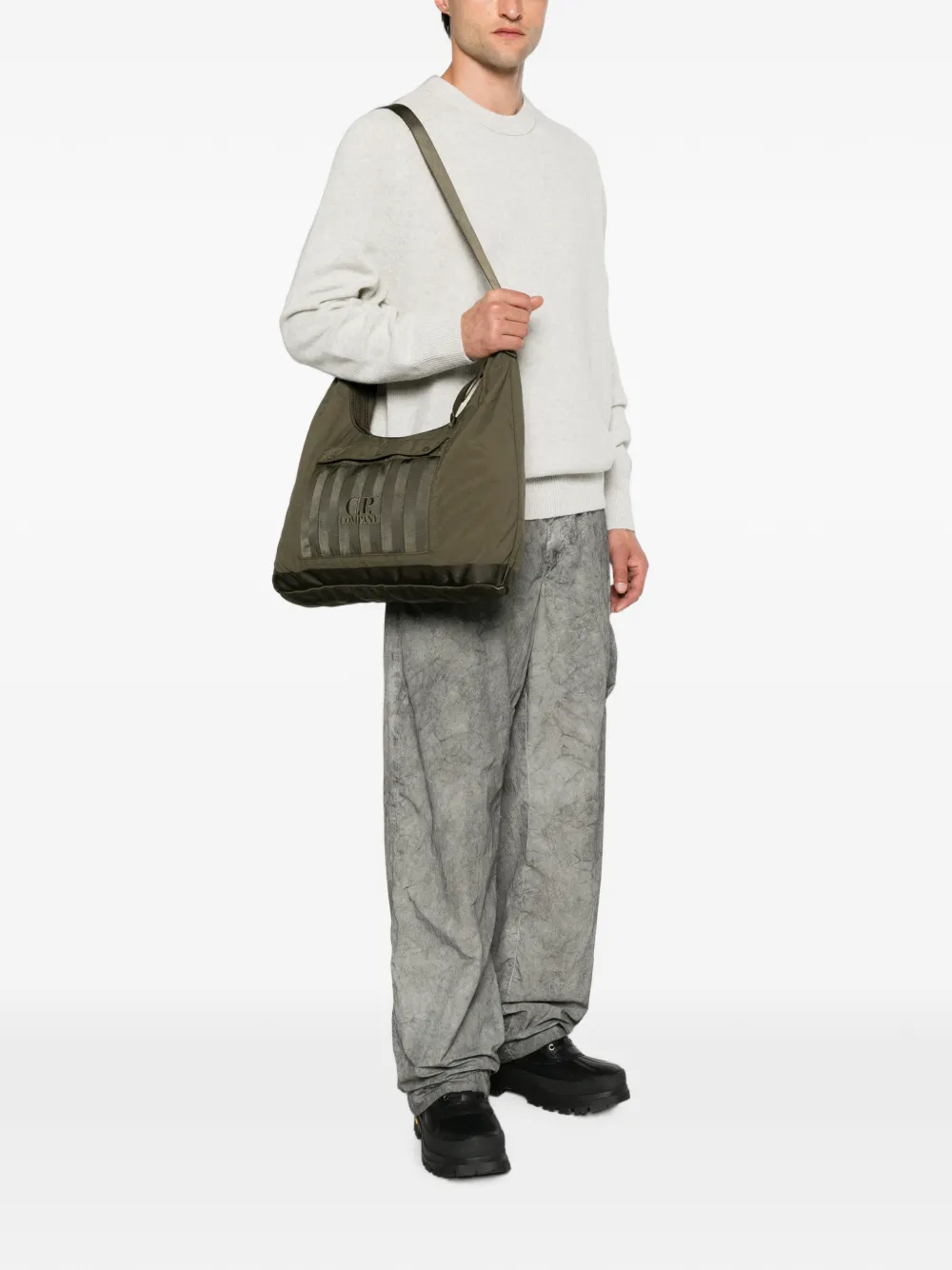 C.P. Company Shopper met geborduurd logo en vlakken Groen