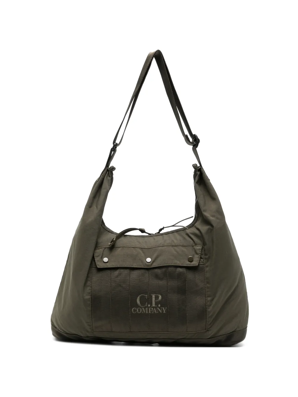 C.P. Company logo-embroidered panelled tote bag - Verde