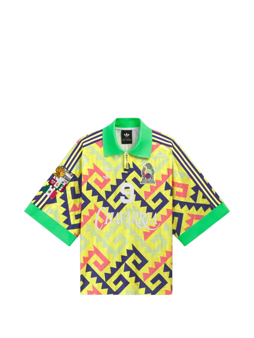 adidas x Willy Chavarria AOP goalkeeper geometric-print T-shirt - Giallo