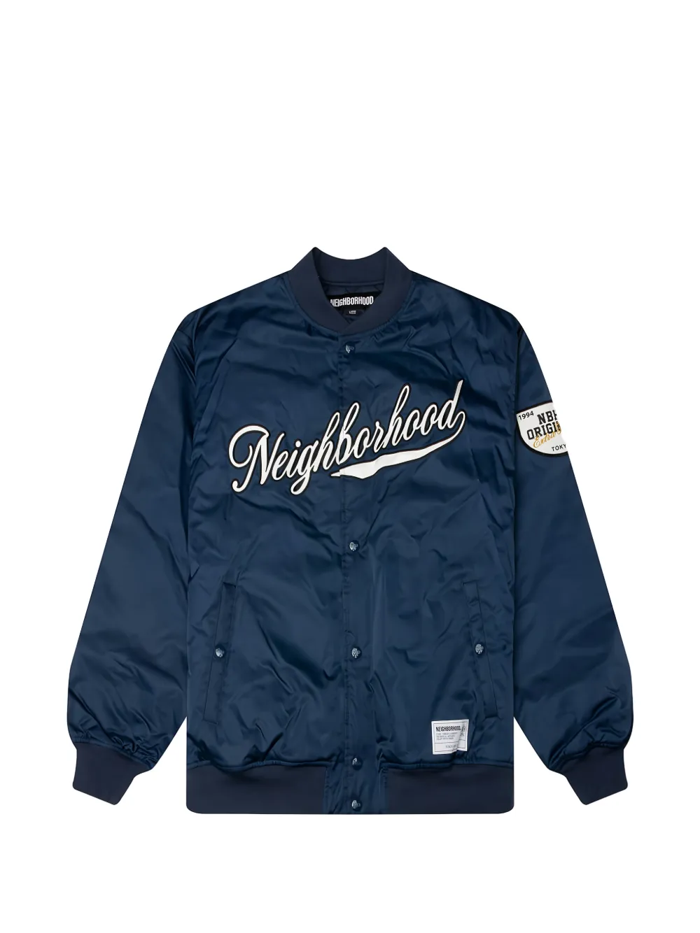 Neighborhood logo-embroidered patch-detail jacket - Blu