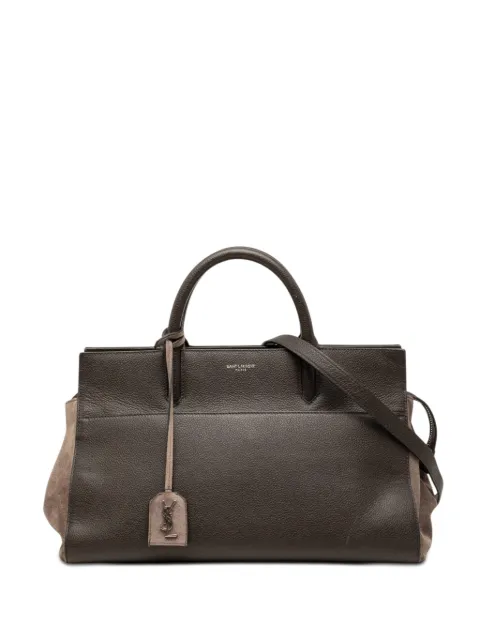 Saint Laurent Pre-Owned lille Rive Gauche Cabas tote-taske i læder og ruskind fra 2016