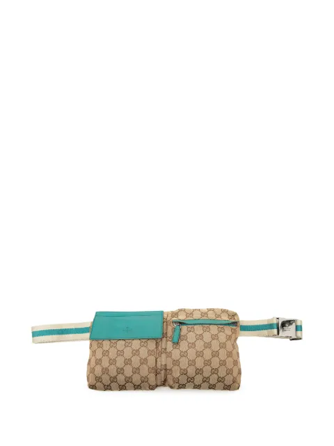 Gucci Pre-Owned 2000-2015 GG Canvas Web Double Pocket belt bag