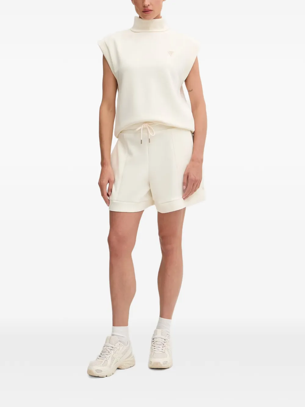 GUESS USA drawstring-waist panelled shorts Beige