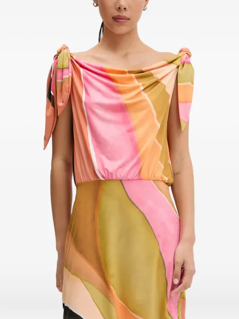 NEVER FULLY DRESSED abstract-print tie-shoulder mini dress