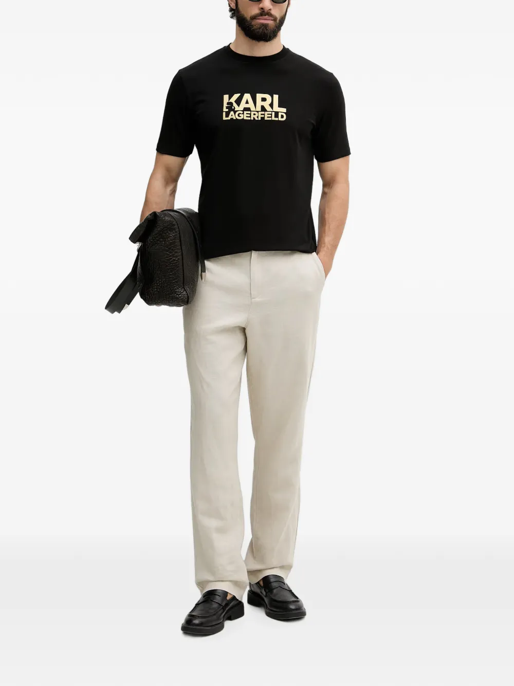 Karl Lagerfeld logo-print cotton T-shirt - Schwarz