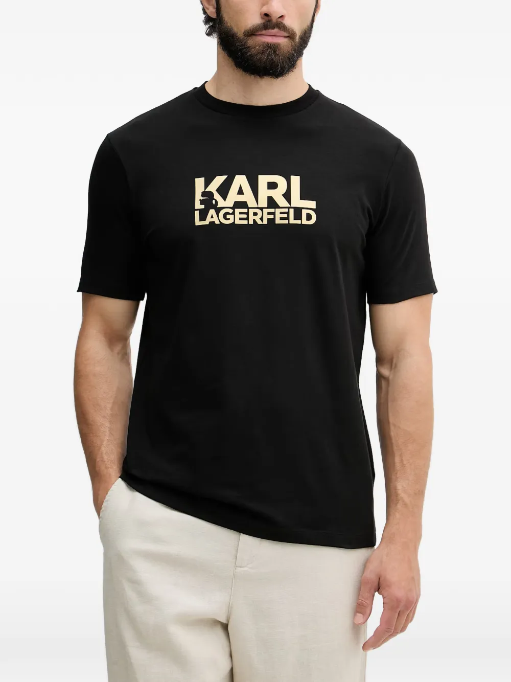 Karl Lagerfeld Katoenen T-shirt met logoprint Zwart