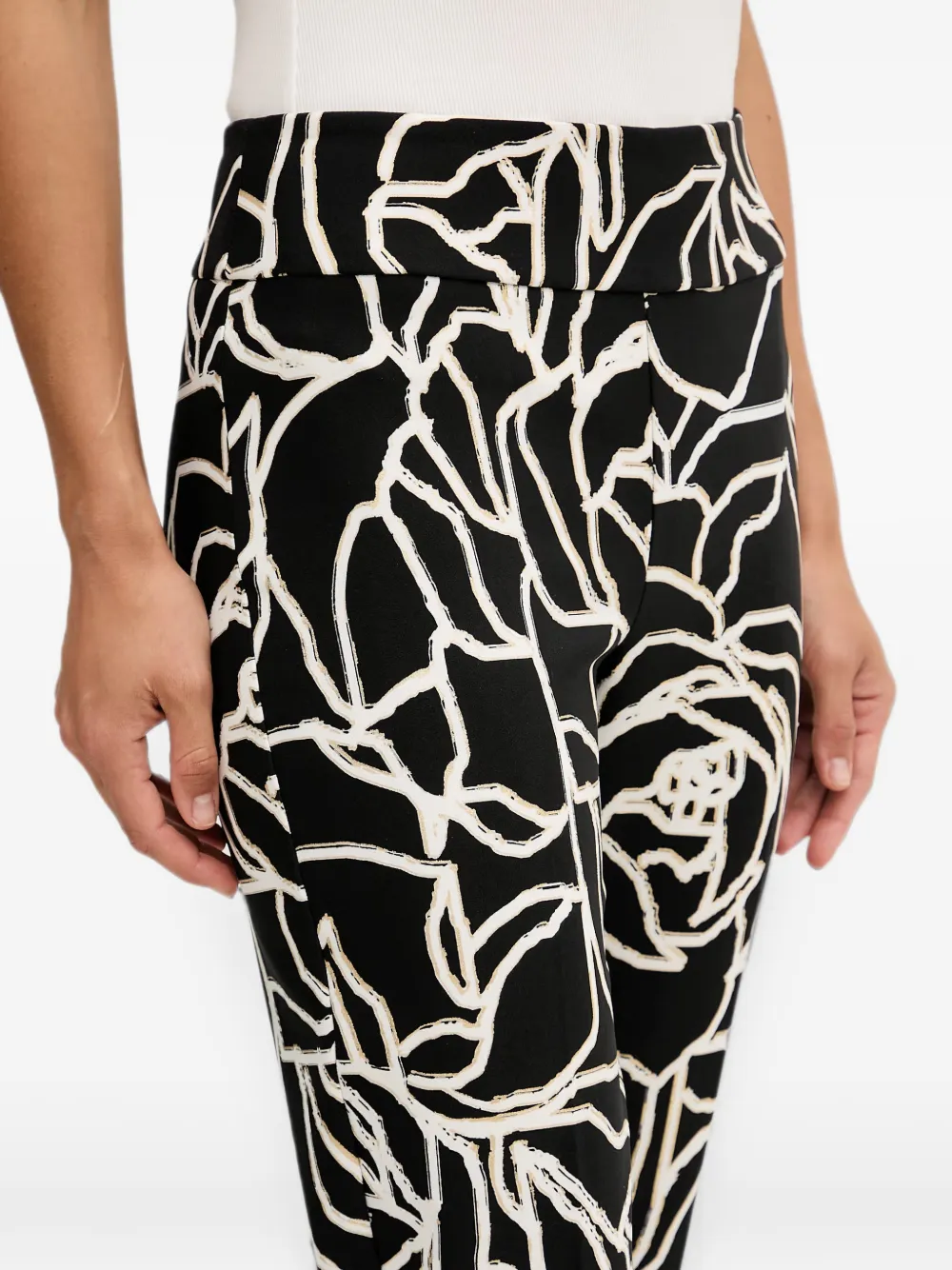 Joseph Ribkoff abstract-print trousers Zwart