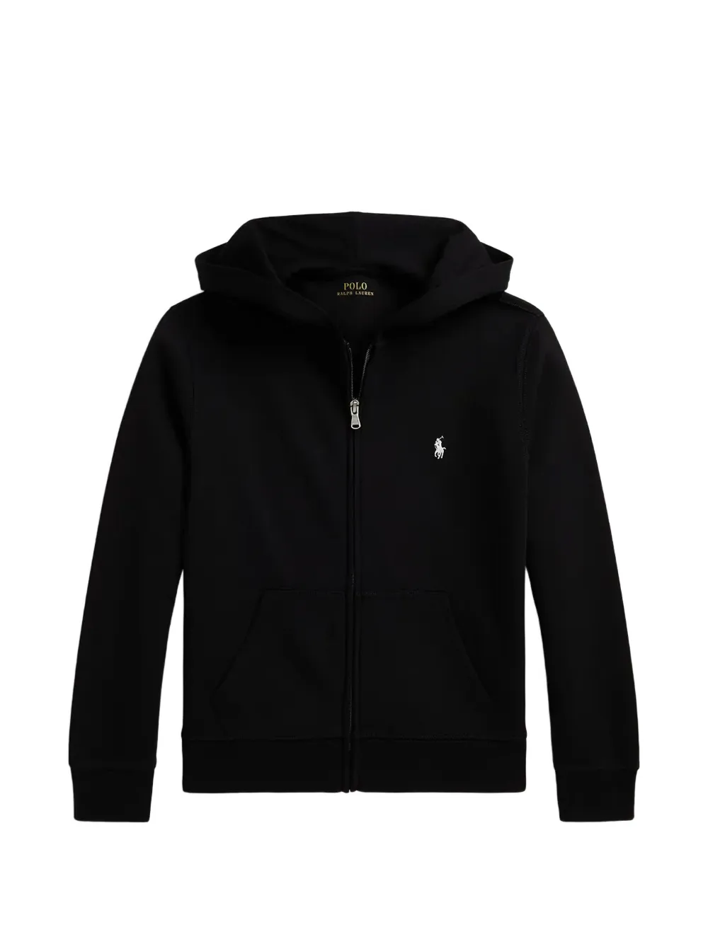 POLO RALPH LAUREN KIDS Dubbelgebreide hoodie met rits Zwart