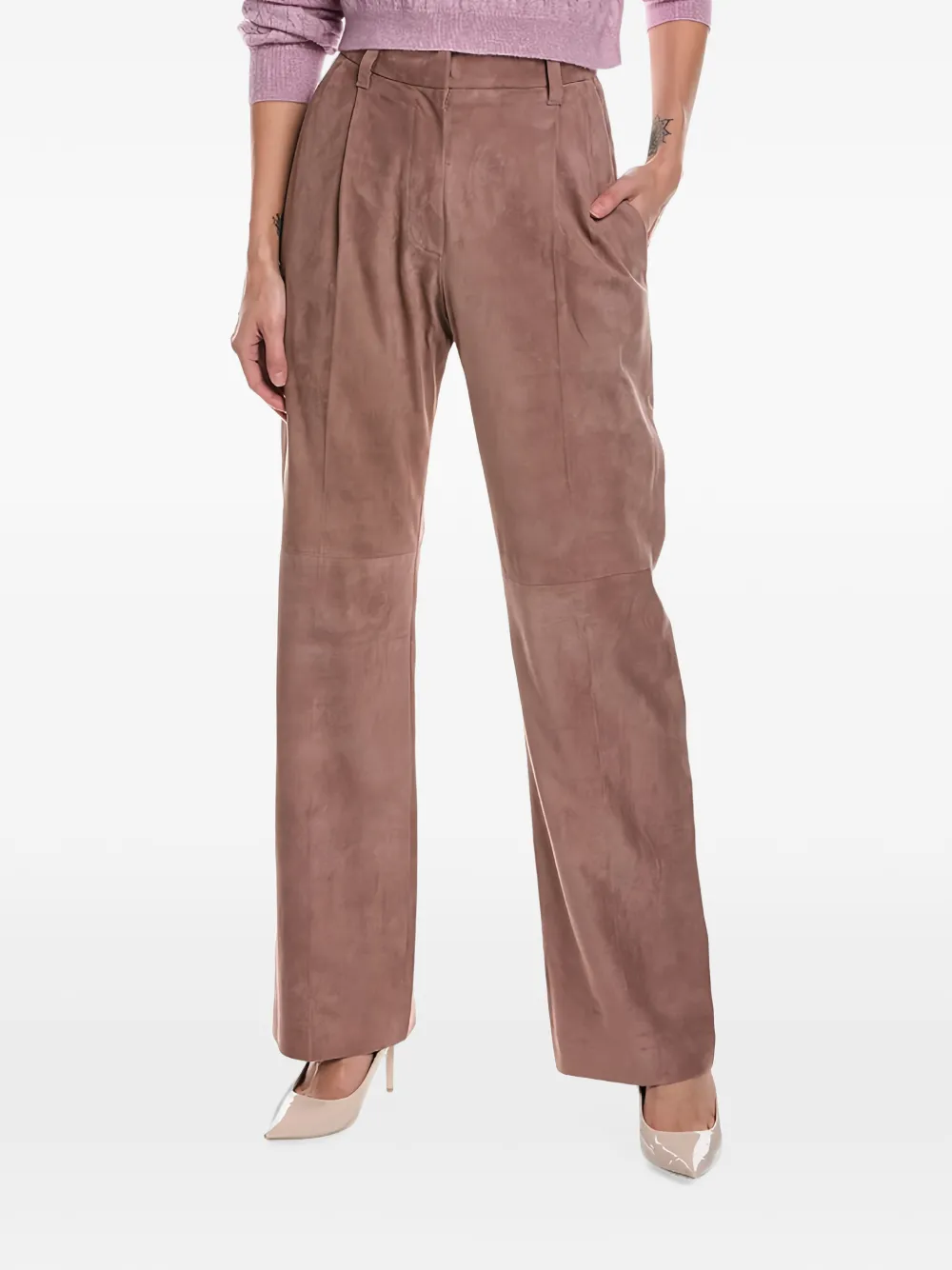 Brunello Cucinelli pleated wide-leg trousers - Rosa
