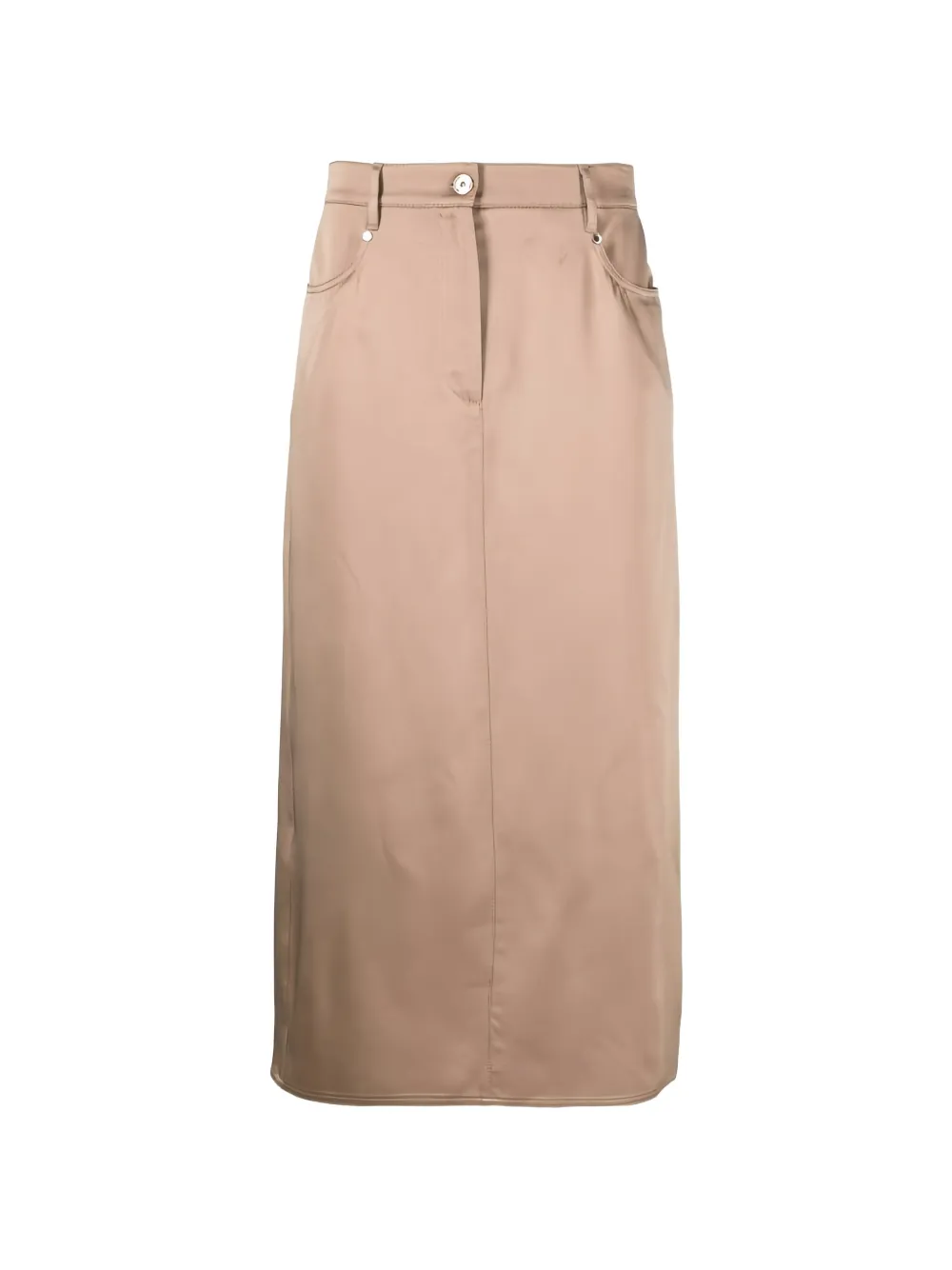 Brunello Cucinelli straight-cut midi skirt - Toni neutri