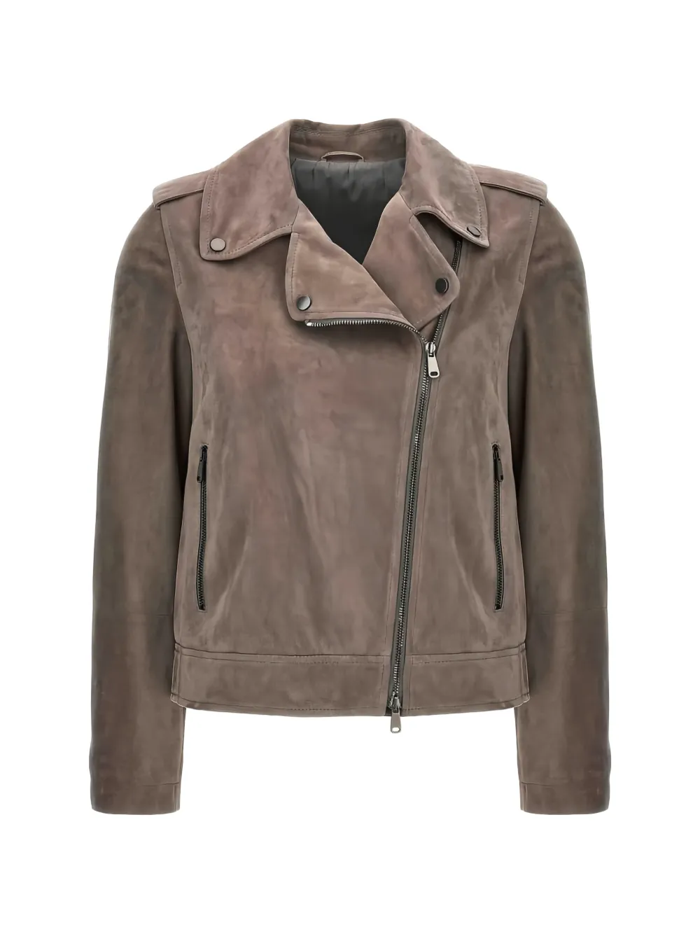 Brunello Cucinelli suede biker jacket - Braun