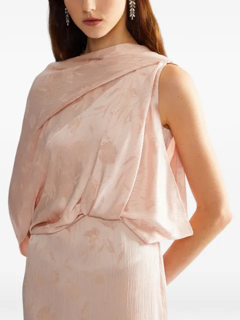 ERDEM vestido de fiesta largo drapeado en jacquard