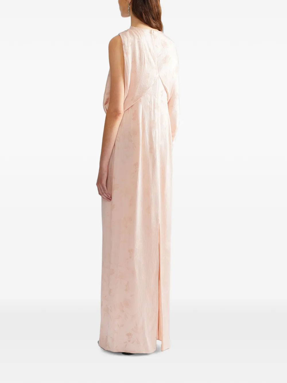 ERDEM Gedrapeerde maxi-avondjurk met jacquard Roze