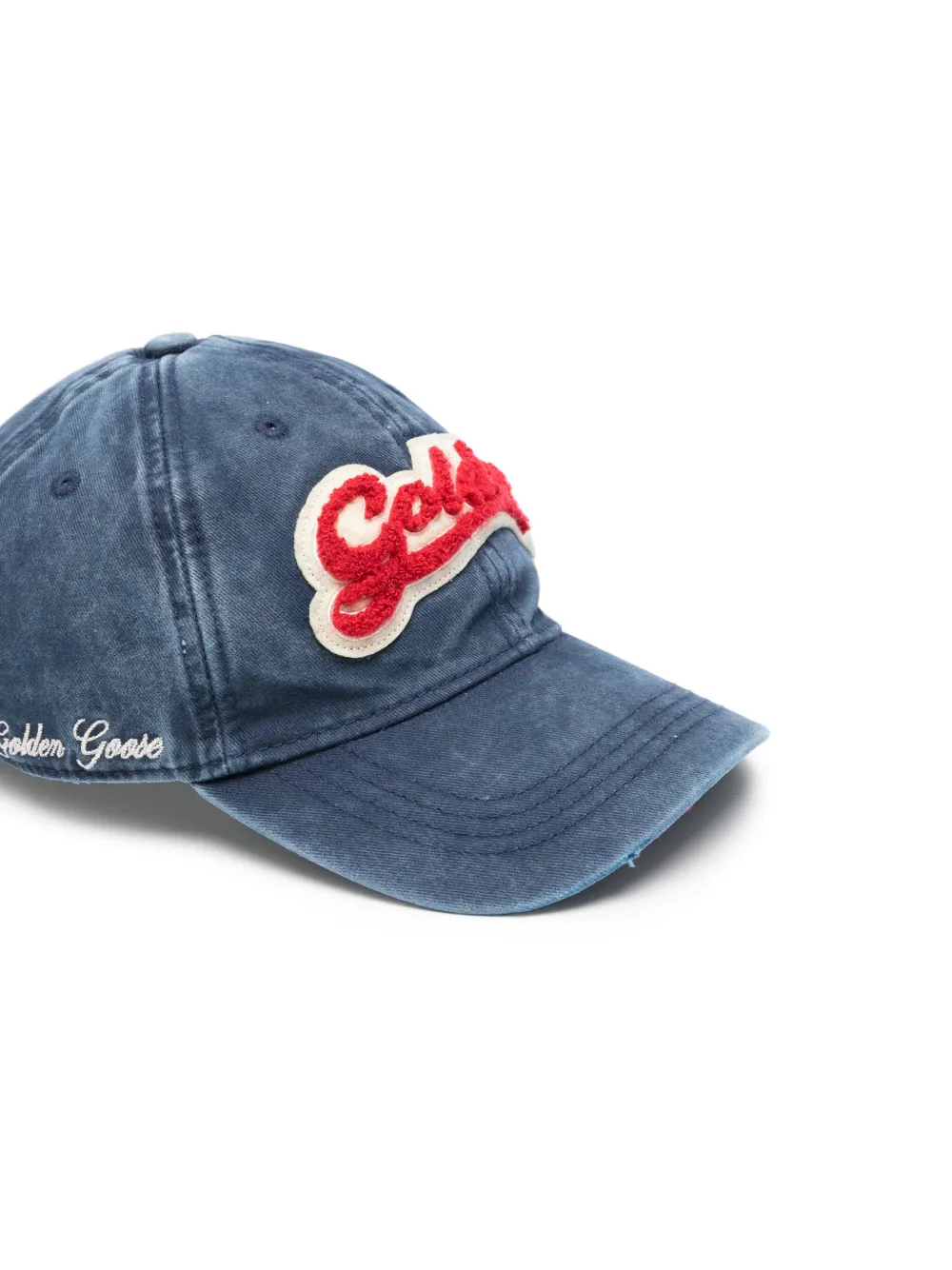 Golden Goose Journey honkbalpet met verwassen effect Blauw