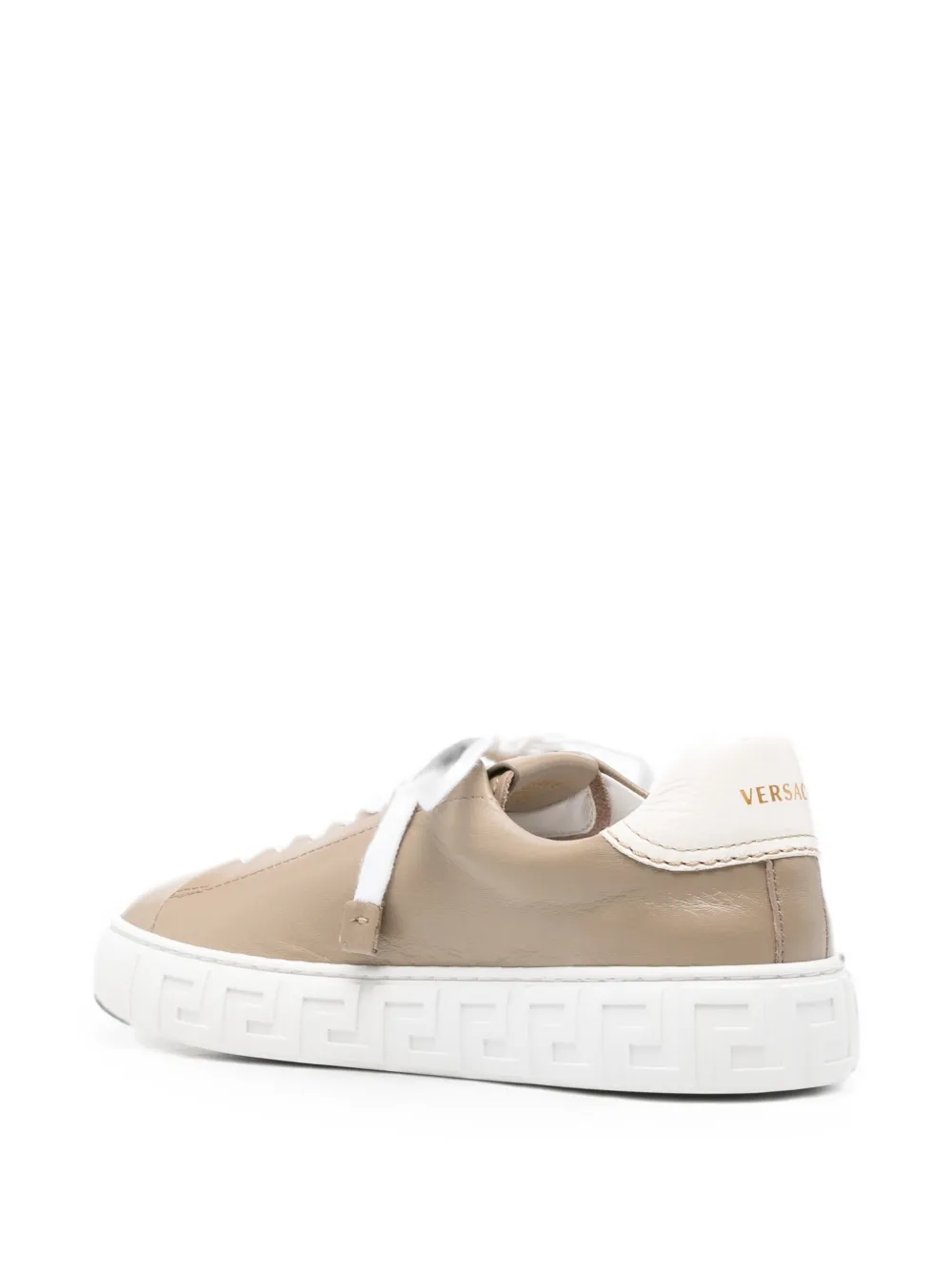 Versace leather sneakers Beige