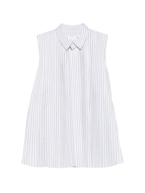 sacai top plisado con rayas estampadas