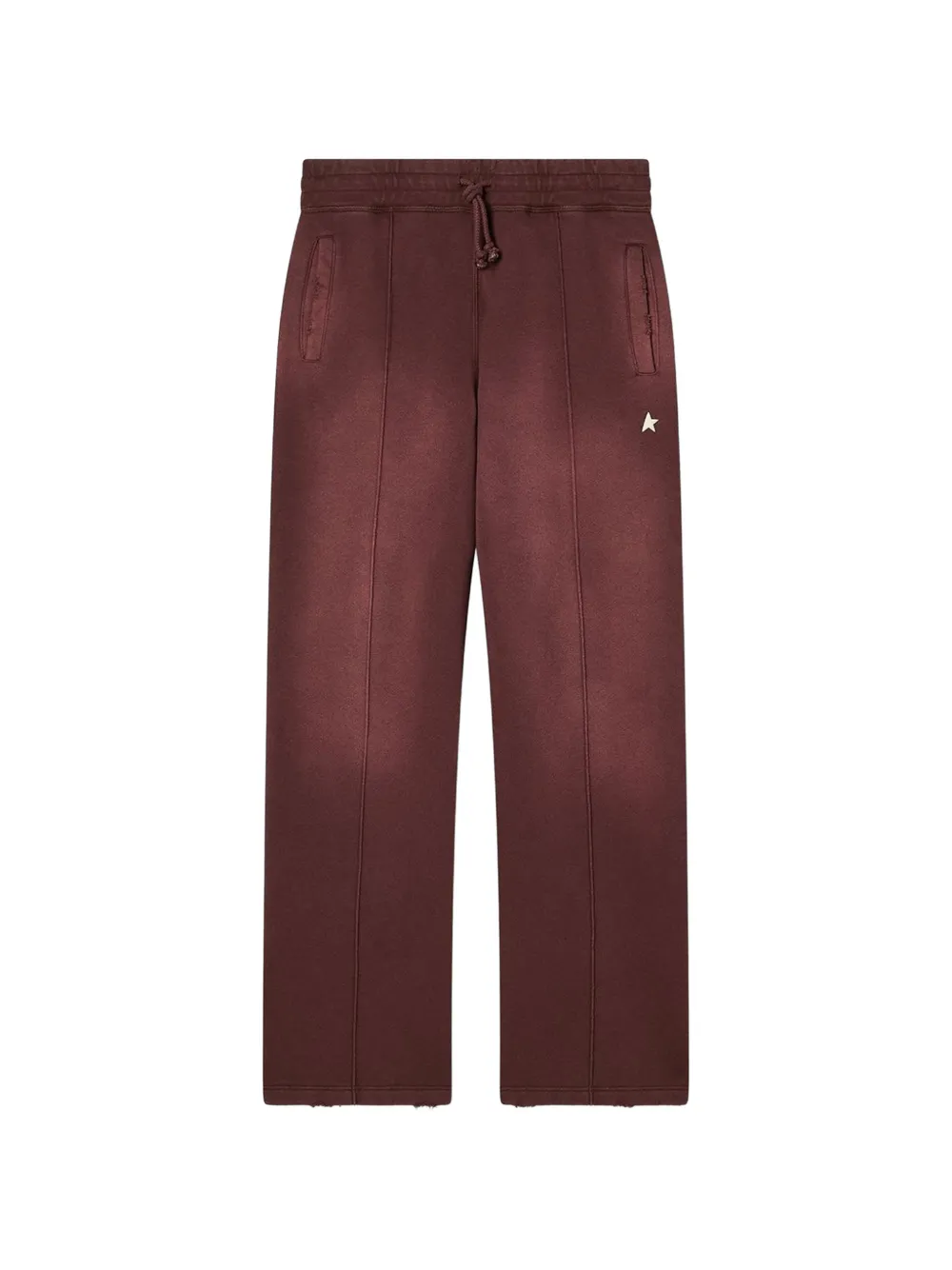 Golden Goose distressed-effect wide-leg track pants - Marrone