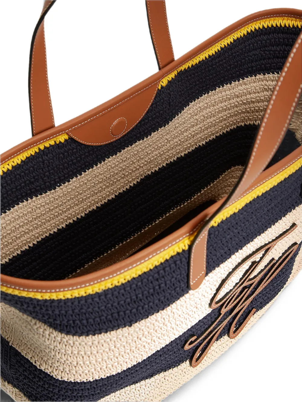 Tommy Hilfiger Gestreepte shopper met logo-patch Blauw
