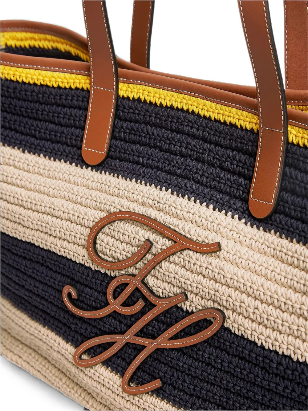 Tommy Hilfiger Gestreepte shopper met logo-patch Blauw