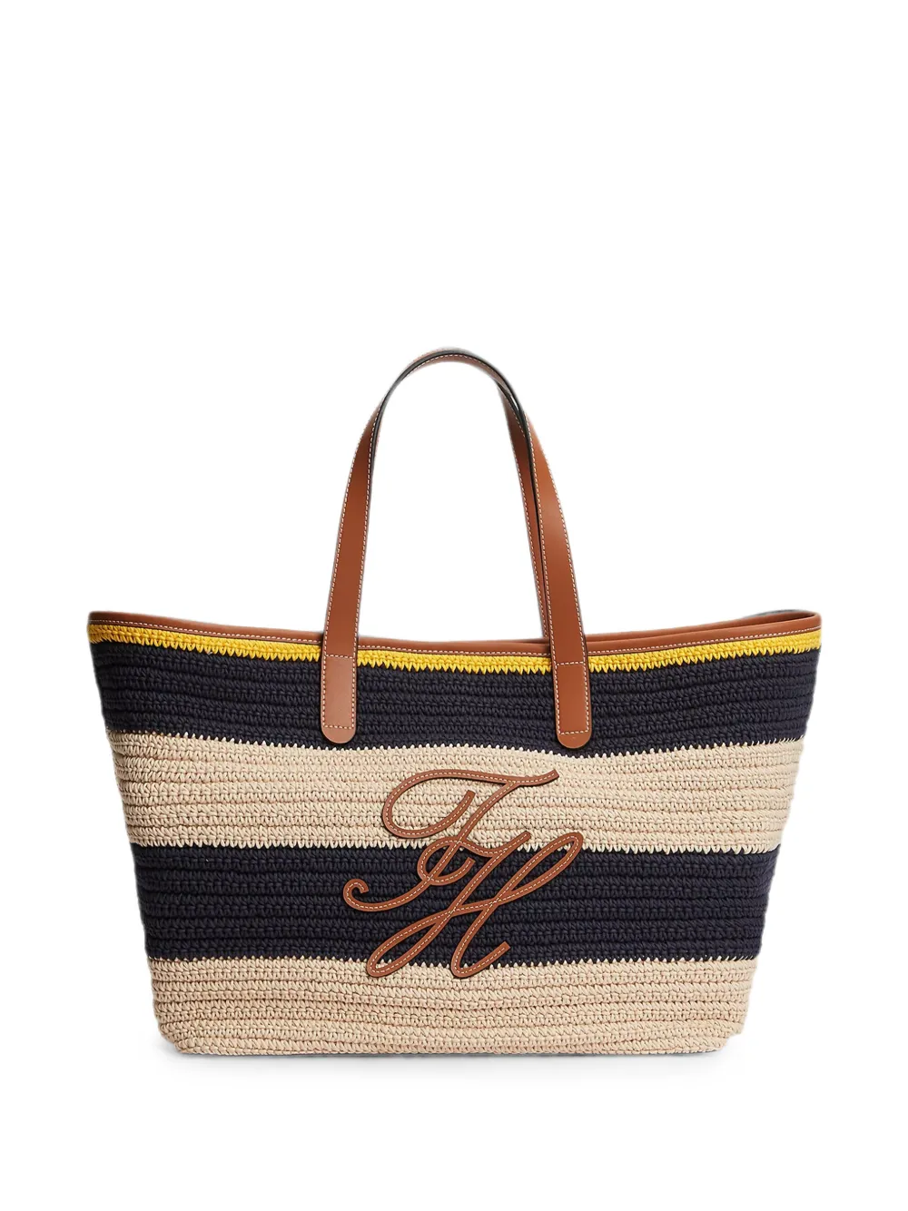 Tommy Hilfiger stripe-pattern logo-patch tote bag - Blu