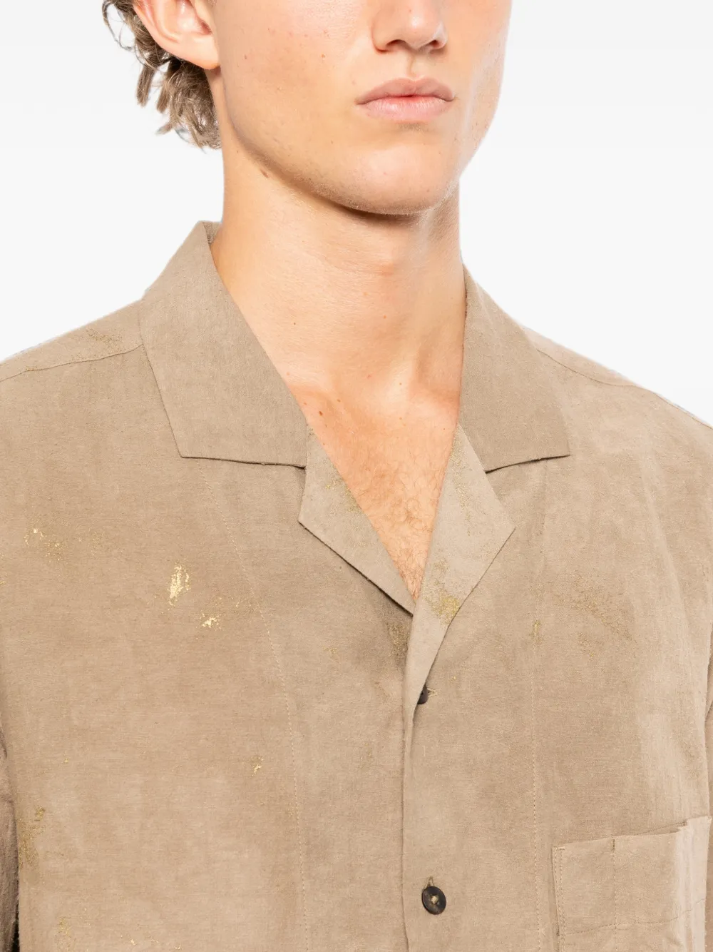 Ziggy Chen Overhemd met borstzak Beige