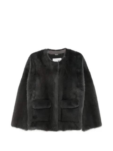 Manzoni 24 collarless flap-pocket fur jacket 