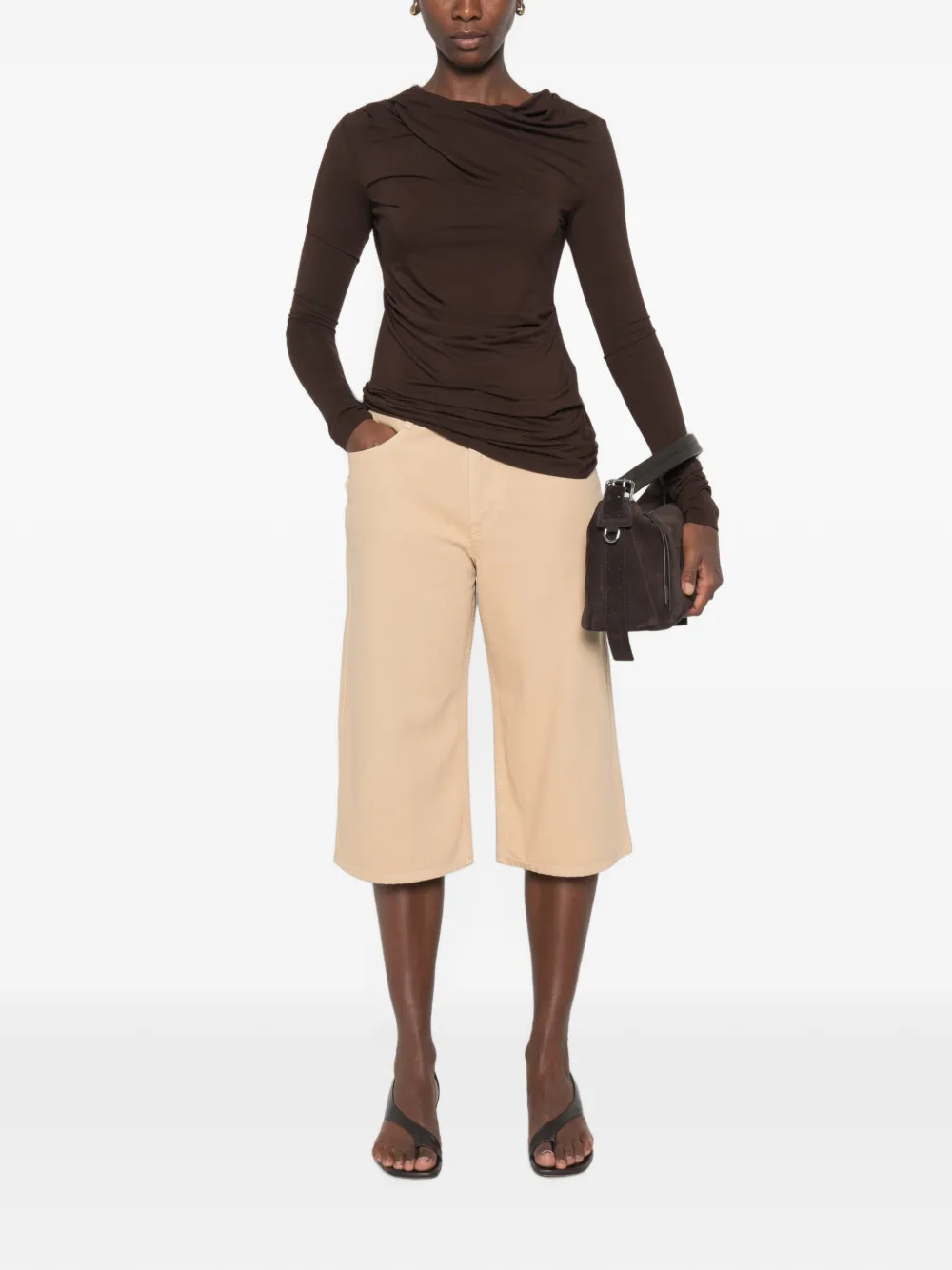 LEMAIRE Heavy geverfd twill jack Beige