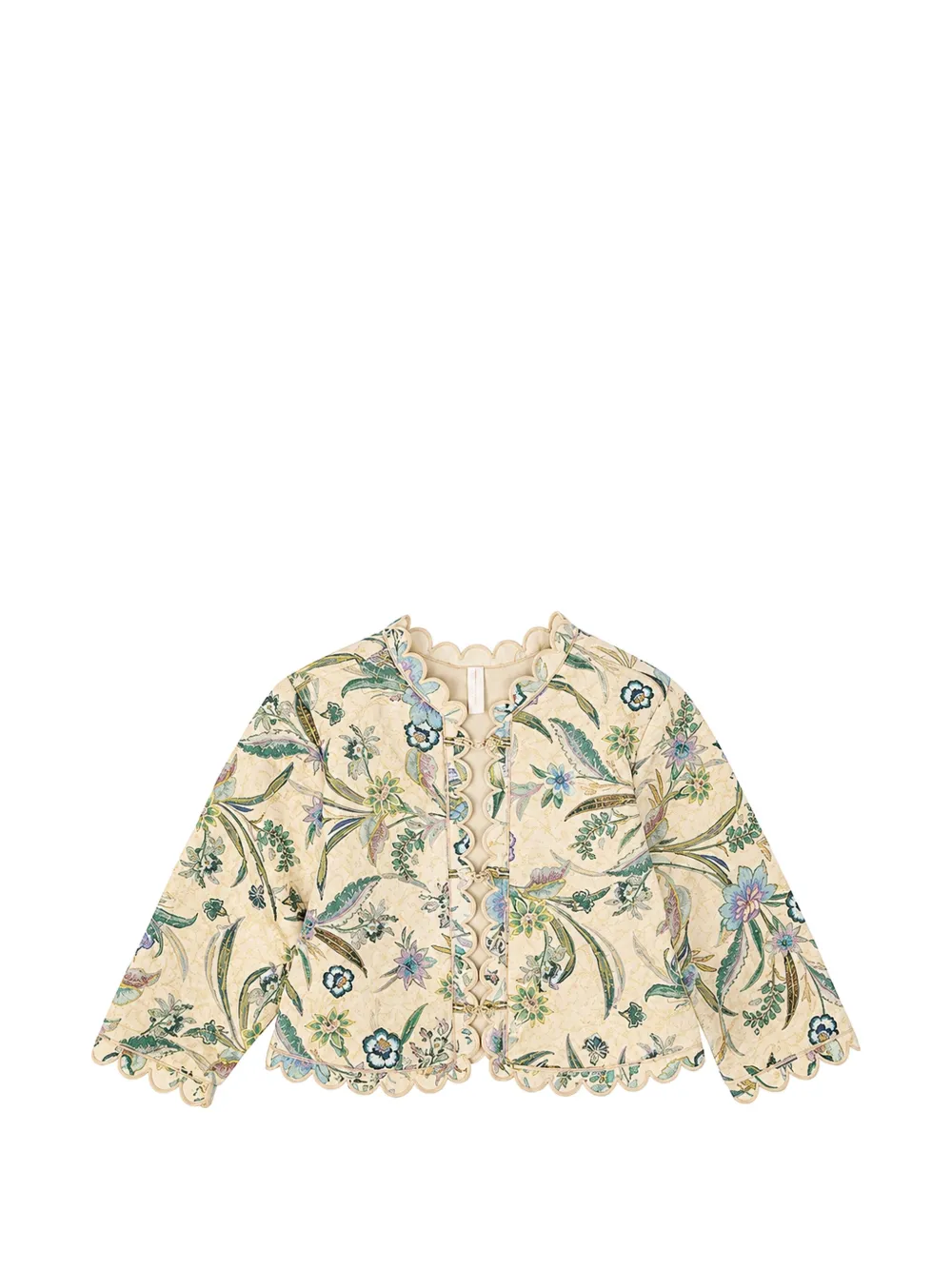 ZIMMERMANN Kids Indra floral-print scalloped-trim jacket - Toni neutri