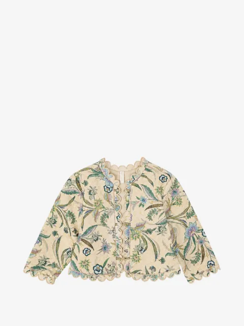 ZIMMERMANN Kids Indra floral-print scalloped-trim jacket