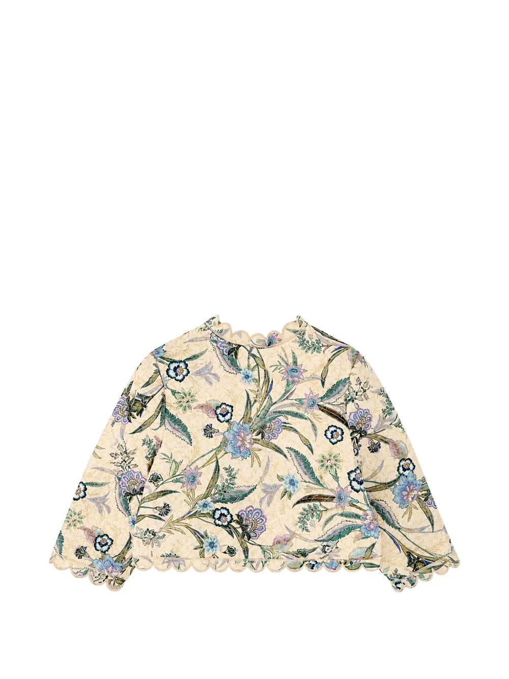 ZIMMERMANN Kids Jack met gewelfde afwerking en bloemenprint Beige