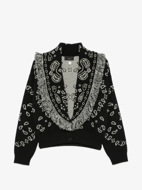 Alanui paisley-jacquard fringed cardigan