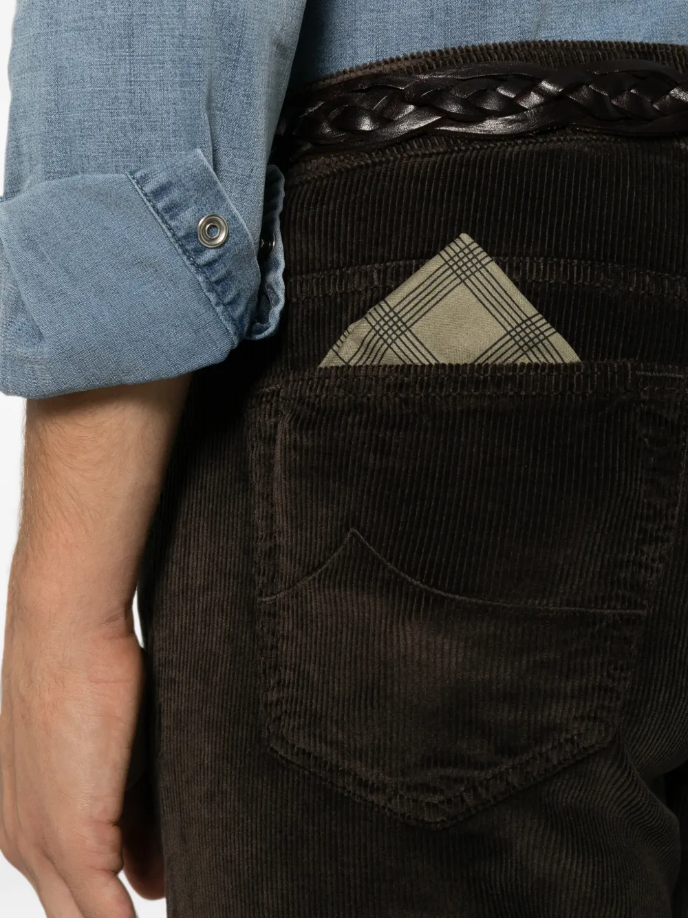 Jacob Cohën Jeans met ribfluwelen effect Bruin