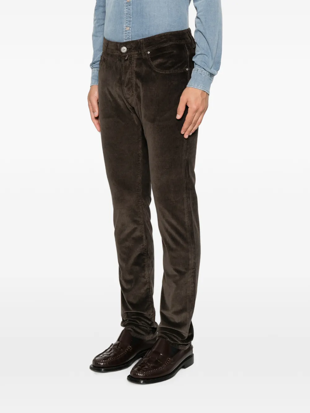 Jacob Cohën Jeans met ribfluwelen effect Bruin