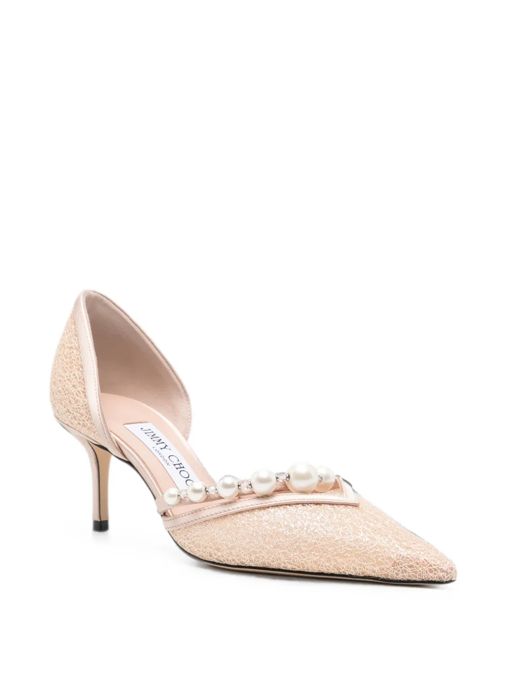 Jimmy Choo Aurelie pearl-embellished heeled pumps Roze