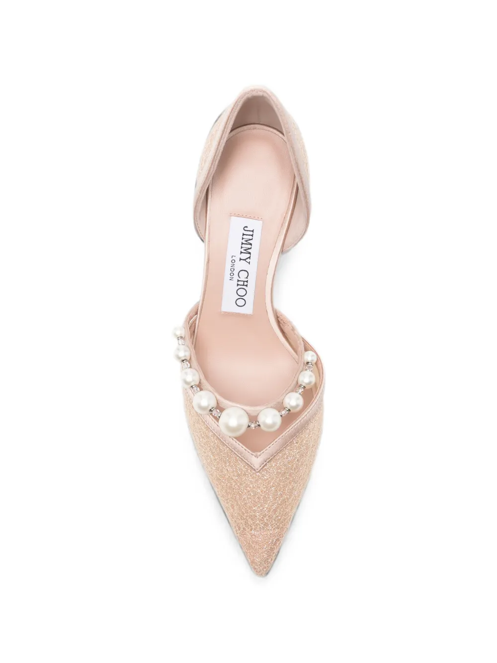 Jimmy Choo Aurelie pearl-embellished heeled pumps Roze
