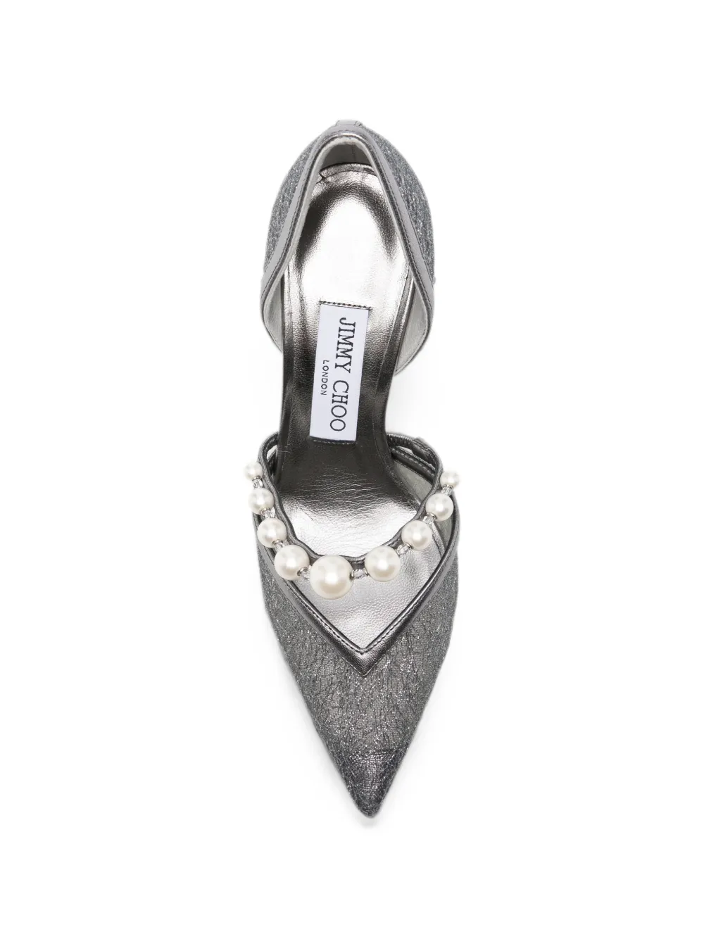 Jimmy Choo Aurelie pearl-embellished heeled pumps Grijs