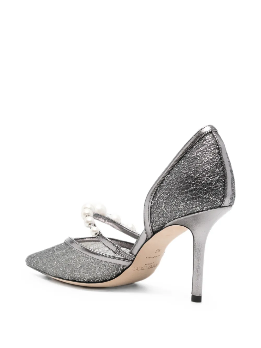 Jimmy Choo Aurelie pearl-embellished heeled pumps Grijs