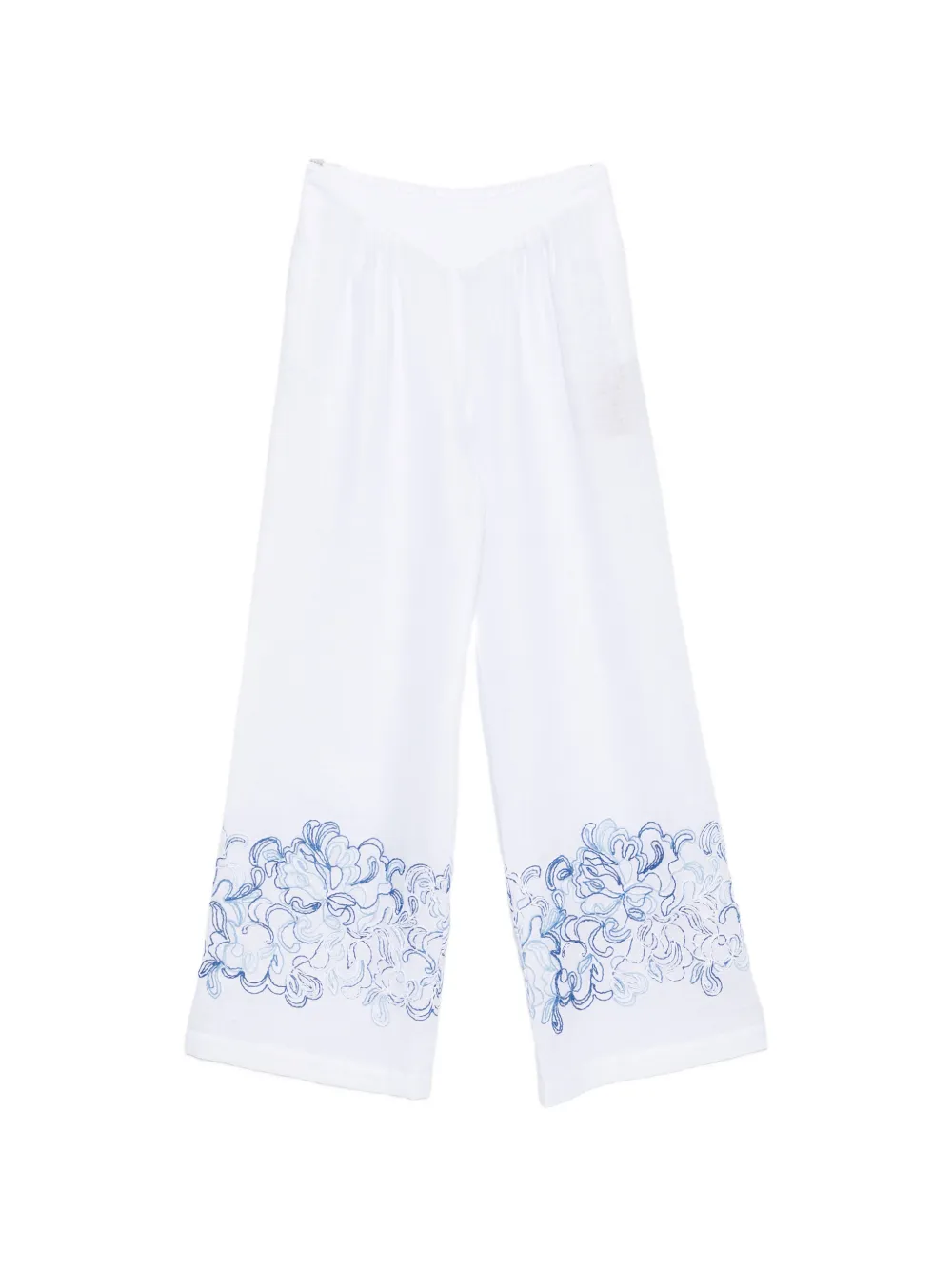 Ermanno Scervino embroidered linen trousers - Bianco