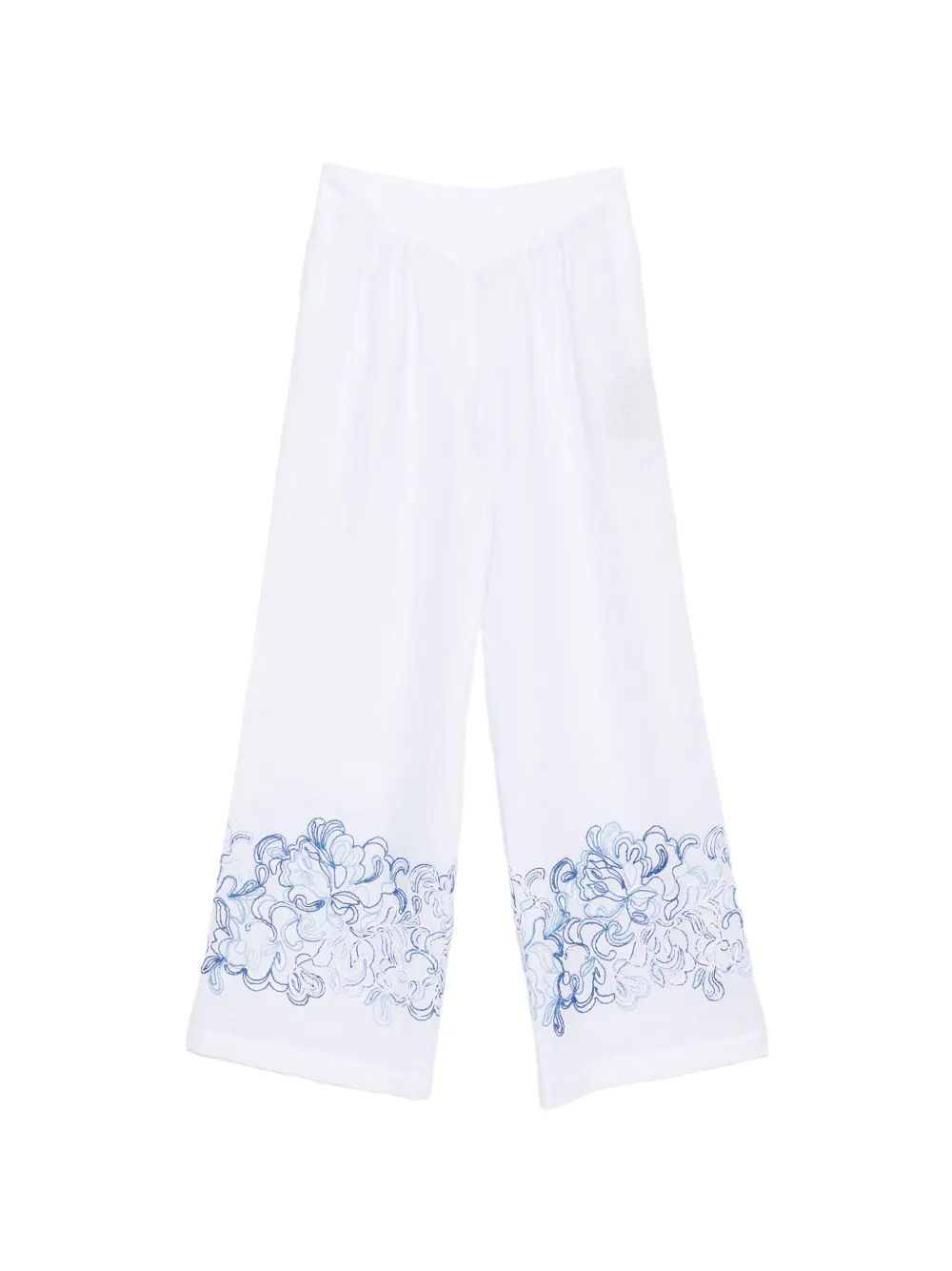 Ermanno Scervino embroidered linen trousers - White