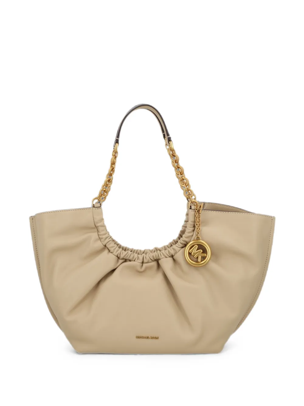Michael Kors small Nolita logo-plaque pebbled-leather crossbody bag Bruin